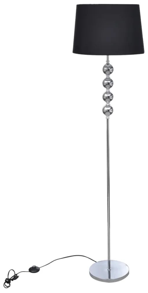 vidaXL Stojaca lampa s vysokým stojanom so 4 ozdobnými guličkami, čierna