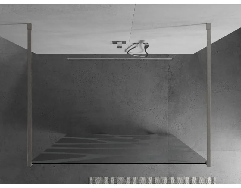 Mexen Kioto, sprchová zástena Walk-In 110 x 200 cm, 8mm číre sklo biely vzor, brúsená oceľ profil, 800-110-002-97-97