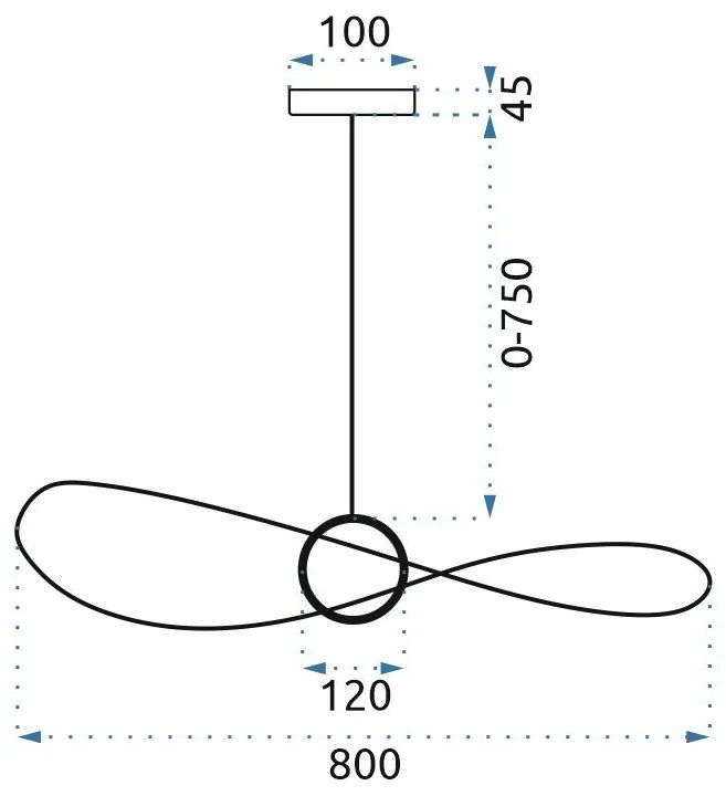 Stropné svietidlo LED Aza 80 cm čierne