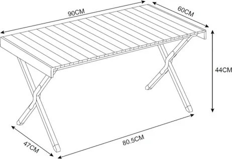 MI Kempingový stolík DREVO 90