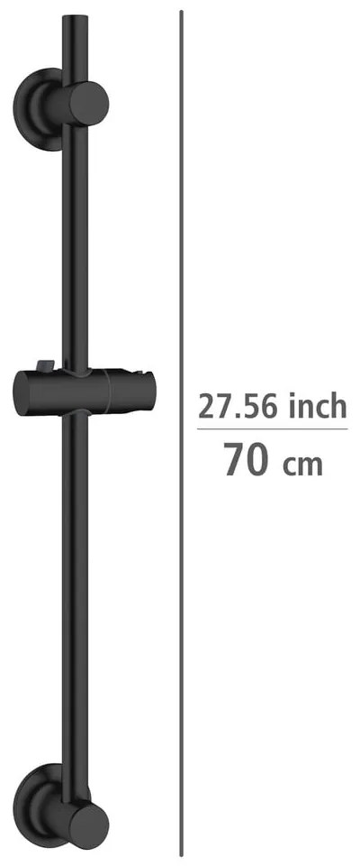Čierna samodržiaca sprchová tyč z nerezovej ocele 70 cm - Wenko