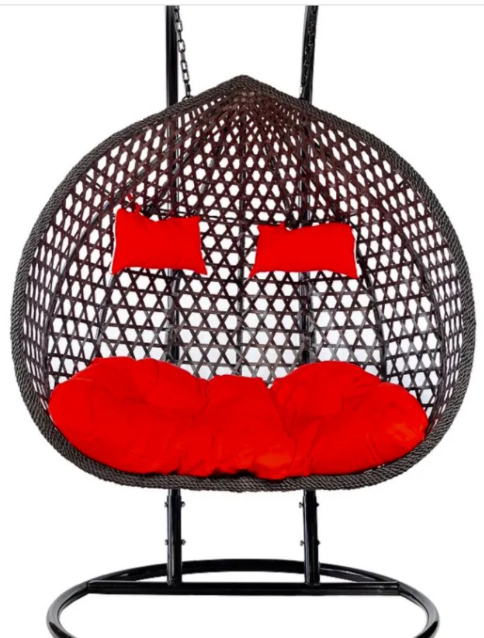 Vankúš na závesné hojdacie dvojkreslo - červený