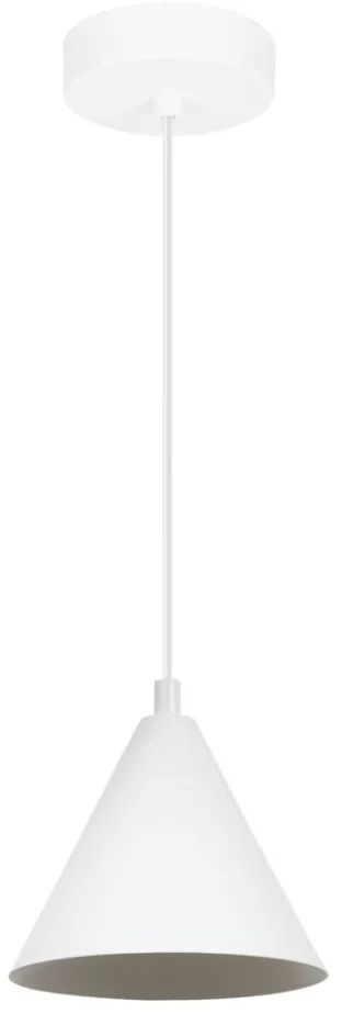 Závesné svietidlo Soho, 1x biele kovové tienidlo, (fi 14cm)