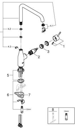 GROHE 30269GN0 - Zlatá drezová batéria ESSENCE