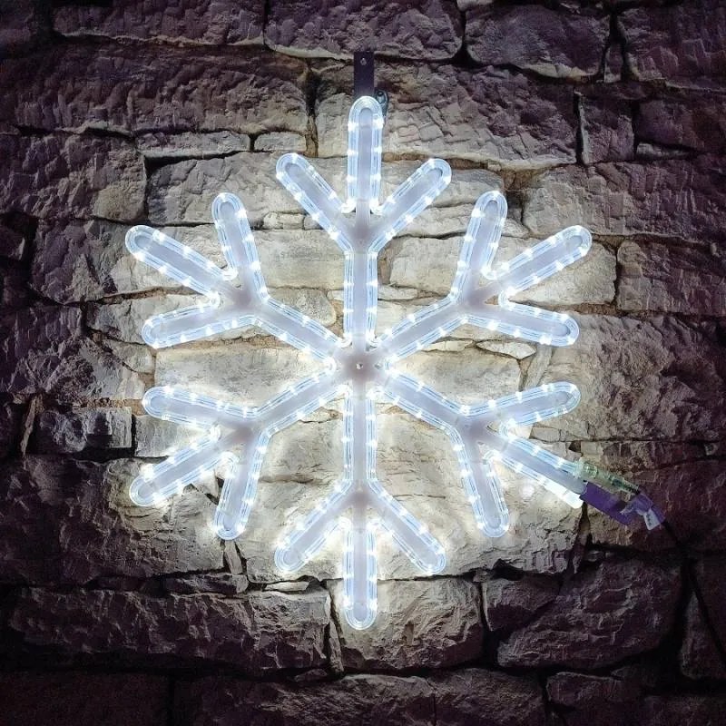 DECOLED LED světelná vločka VII, na sloupy VO 3D tisk, pr. 66 cm, FLASH, ledově bílá, IP67