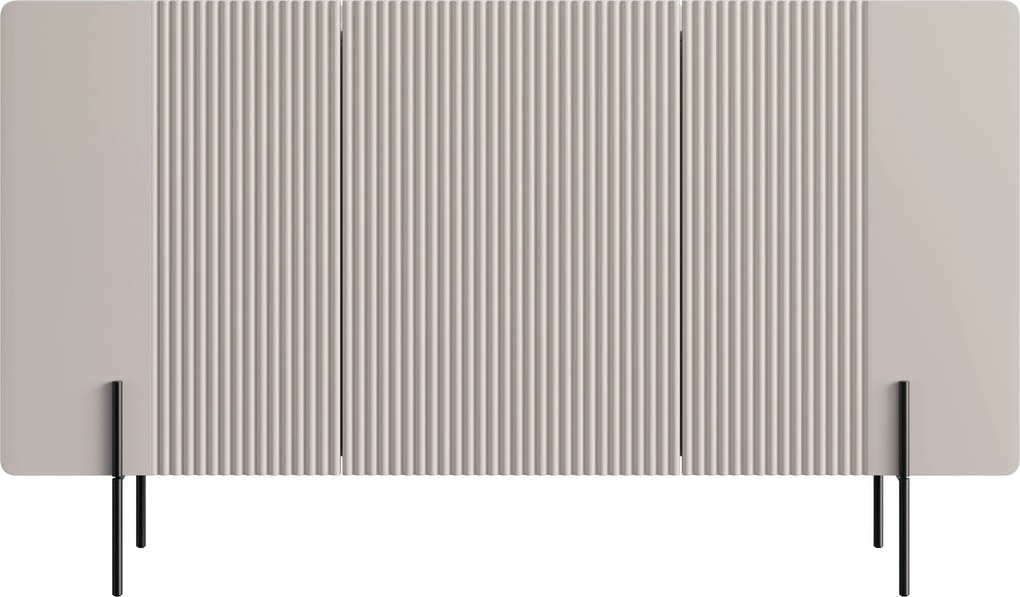 Komoda Malmi 150 cm - kašmírová / crema bianca / čierna