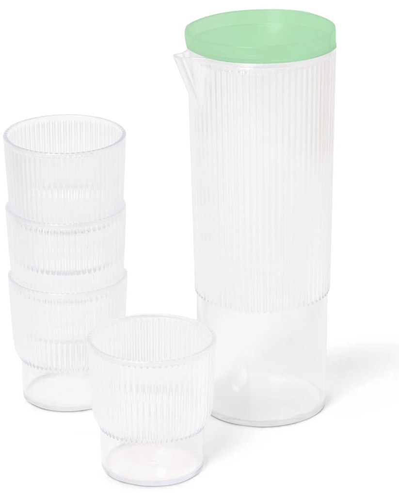 Plastové hrnčeky s džbánom, 4 ks