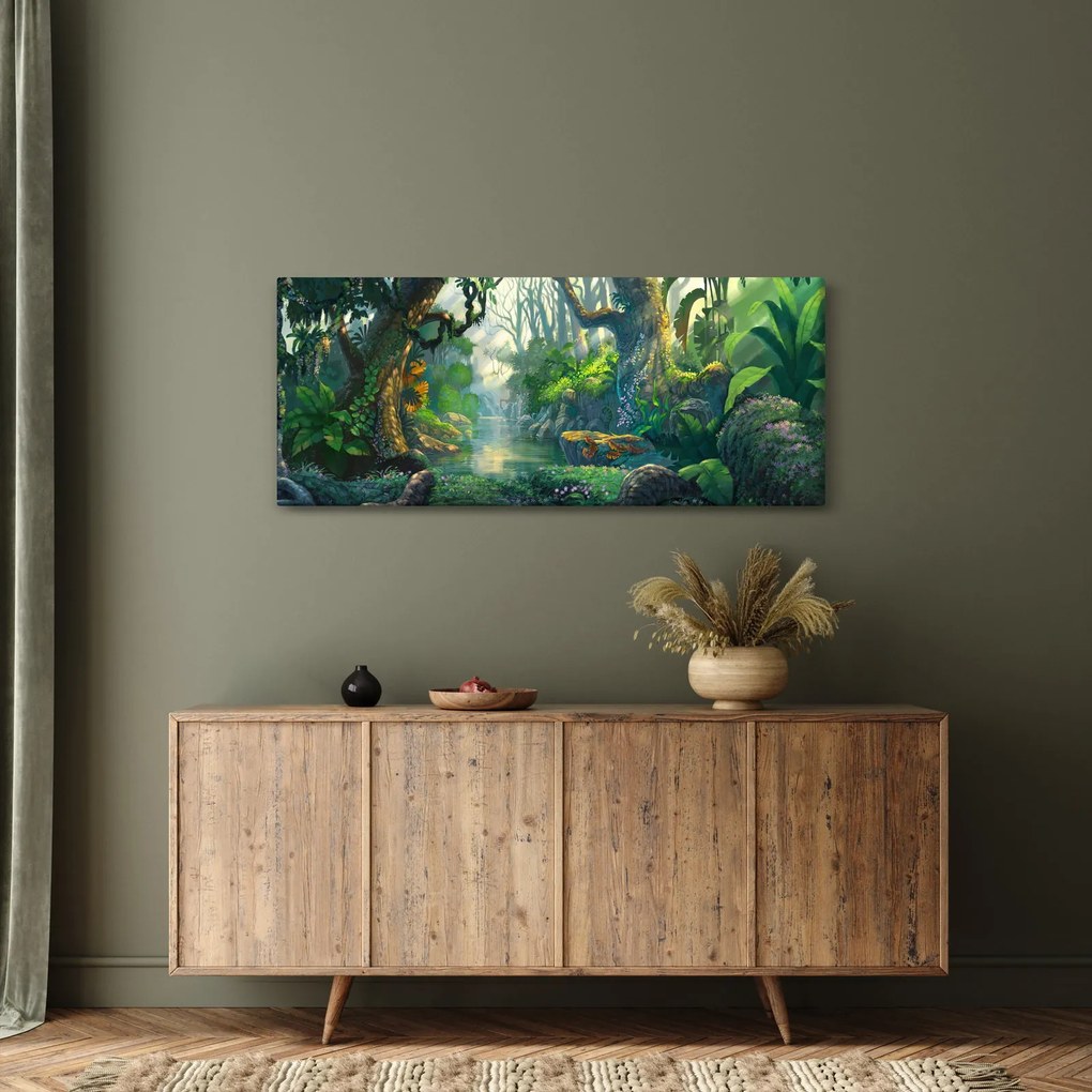 Obraz - Ilustrácia tropického lesa (120x50 cm)