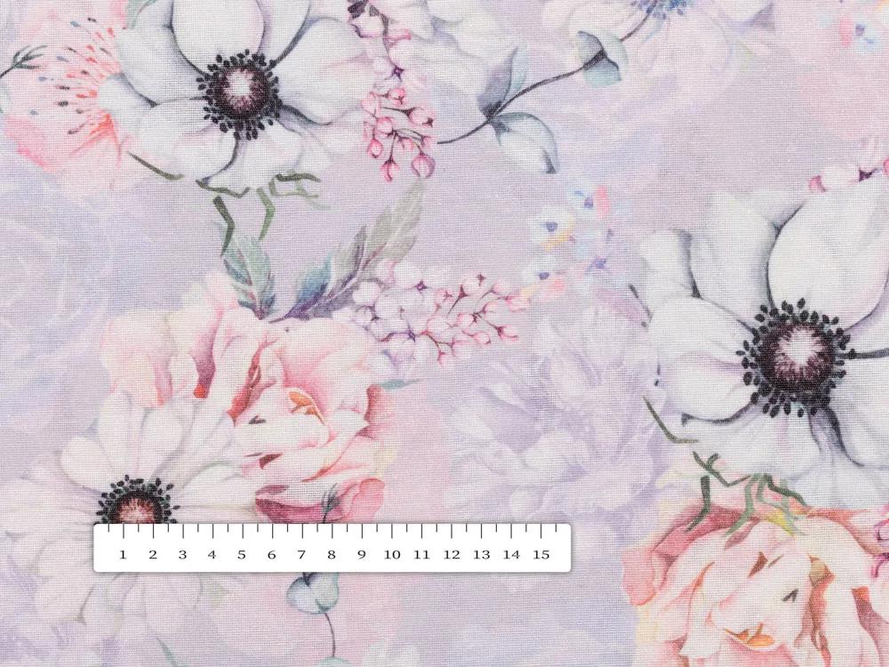 Biante Dekoračné prestieranie na stôl PML-068 Ružové kvety na sivofialovom 35x45 cm
