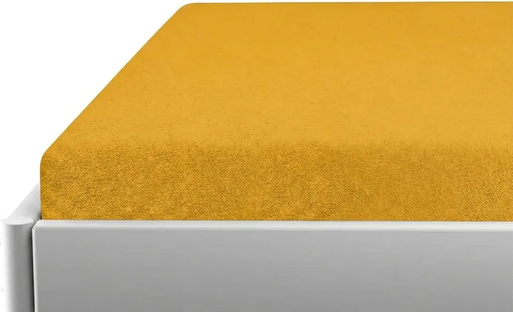 Froté plachta do detskej postieľky PREMIUM 60x120 cm žltooranžová
