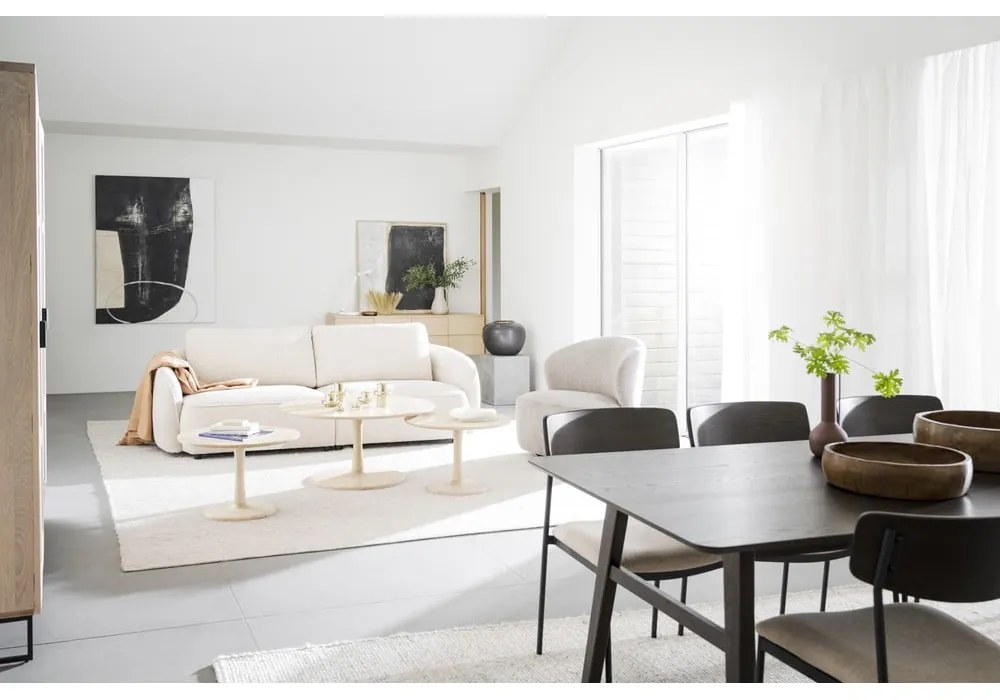 Okrúhly konferenčný stolík v dekore duba v prírodnej farbe 60x60 cm Hobart – Rowico