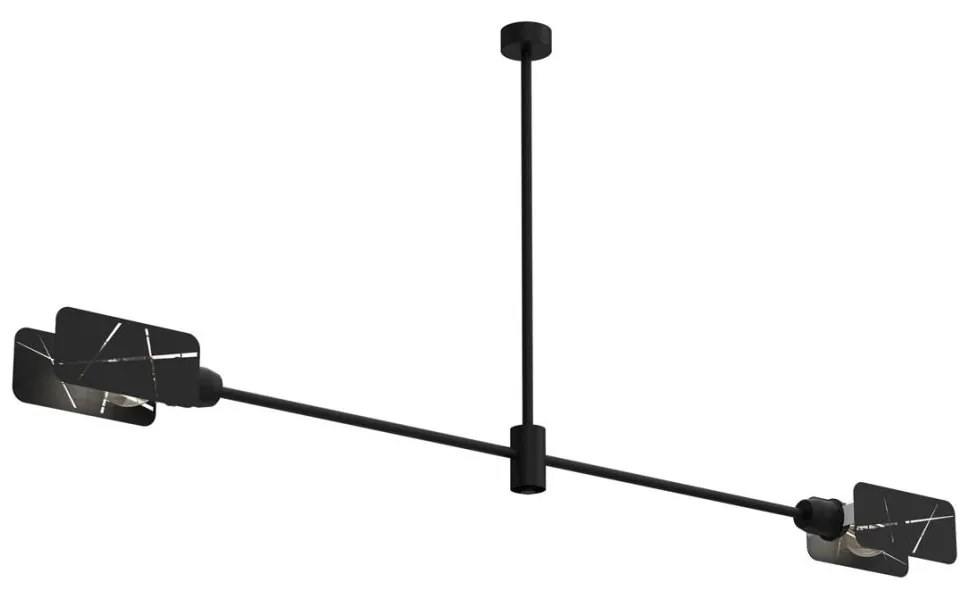 Luster na tyči ASTRA 2xE27/60W/230V čierna