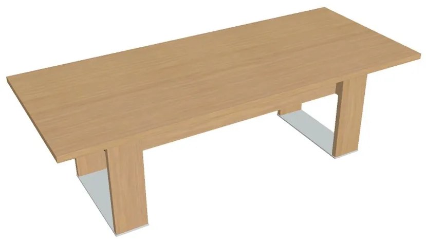 Rokovací stôl Verno+ S 240 x 100 cm, dub svetlý / hnedá