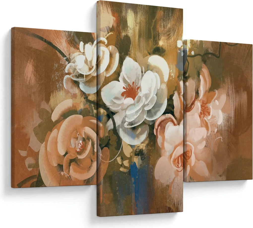 Obraz - Maľovaná kytica kvetov (90x60 cm)