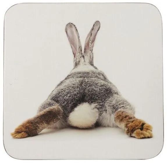6ks pevné korkové podtácky s králikom Rabbi legs - 10 * 10 * 0,4 cm