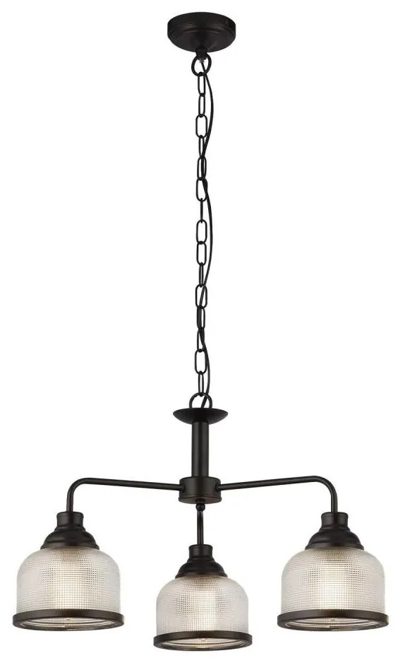 Searchlight 1683-3BK - Luster na reťazi BISTRO 3xE27/60W/230V čierna