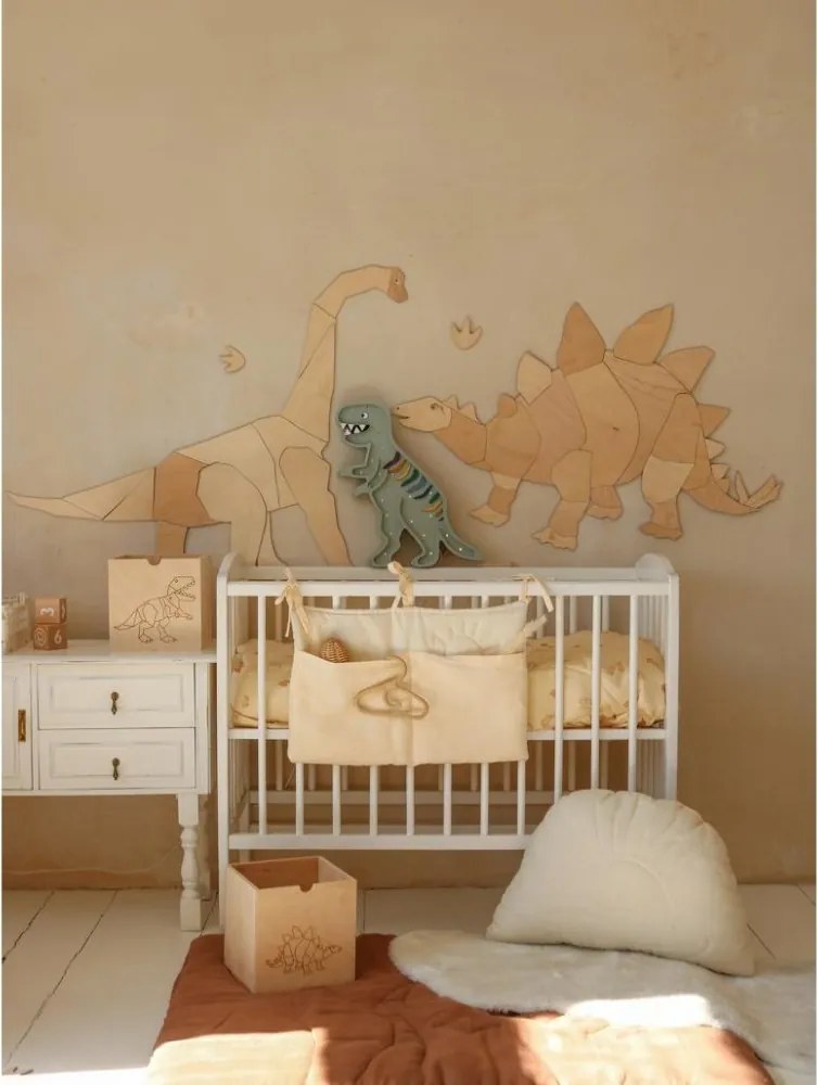 Drevená nástenná dekorácia Origami Stegosaurus – dinosaurus do detskej izby XL