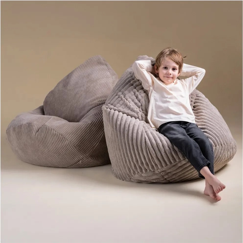 Sedací vak pre deti – svetloružová, prémiový manšestr