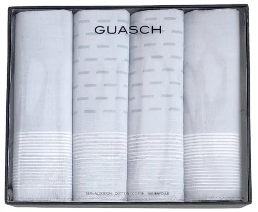 Bavlnené pánske vreckovky CHARON, 4 ks Sivá Sada (3 ks, 30x30 cm) V darčekovom boxe 4 ks