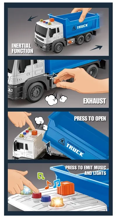 Lean Toys Stavebný sklápač 1:16 Modrý