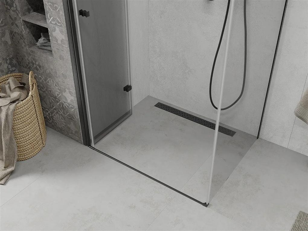Mexen Lima, sprchovací kút 110 (dvere) x 80 (stena) cm, 6mm číre sklo, čierny profil, 856-110-080-70-00