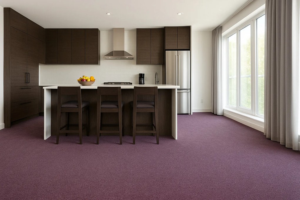 Metrážny koberec Cobalt SDN 64096 - AB tmavo fialový, záťažový, na mieru, šíře 4m, fialová, ab (mriežka), chodba / predsieň, Tapibel