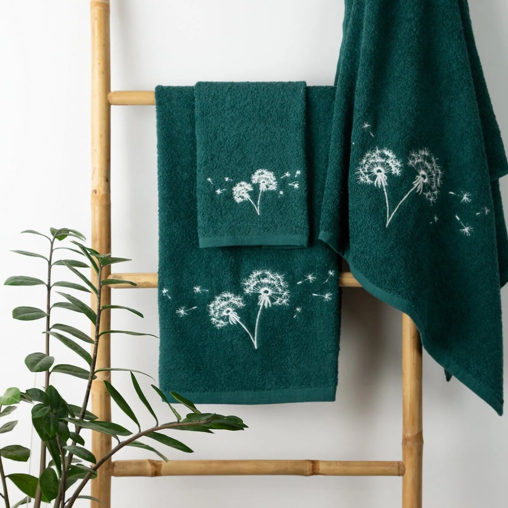 FROTÉ UTERÁK MOLI3 SADA 1KS 30X50 CM, 1KS 50X90 CM, 1KS 70X140 CM TMAVOZELENÁ