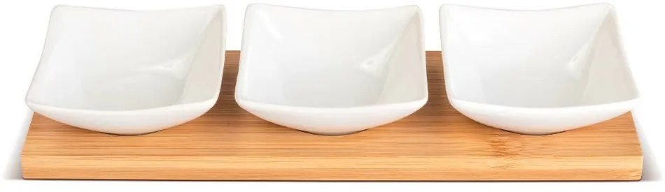 Lamart LT9217 4-dielna servírovacia súprava misiek Bamboo, 26 x 8 cm
