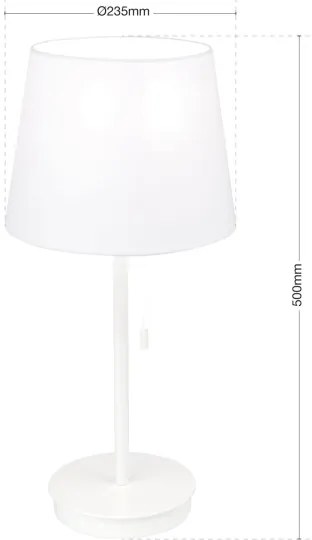 Orion LA 4-1205/1 - Stolná lampa s USB portom LUDWIG 1xE27/40W/230V biela