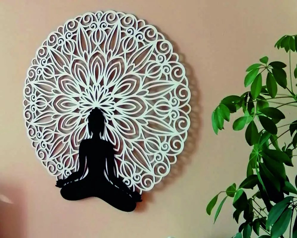 SENTOP | Mandala 3D obraz na stenu Buddha mandala farebné prevedenie I SENTOP PR0362 3D Paywood