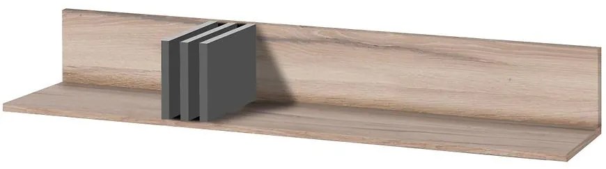 Polička Allmo AL12 dub estana svetlý/antracit