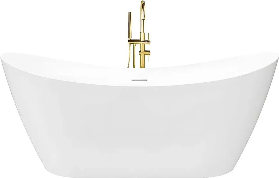 Rea Ferrano Slim, voľne stojaca vaňa 170x73 cm, biela, čierny click-clack, KPL-W6330