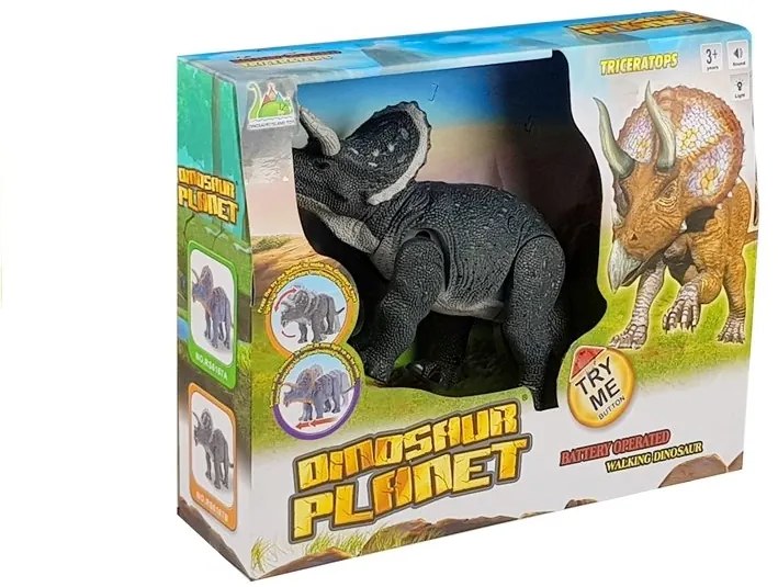 LEAN TOYS Interaktívny dinosaurus Triceratops na baterky