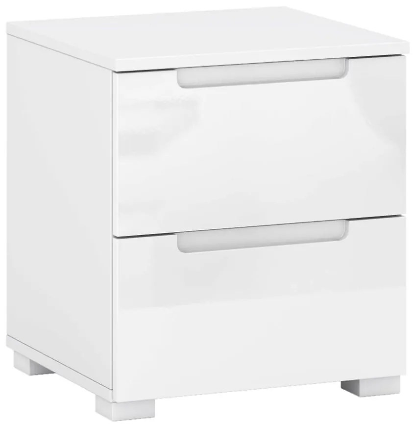 Nočný stolík Hill 2s biely lesk