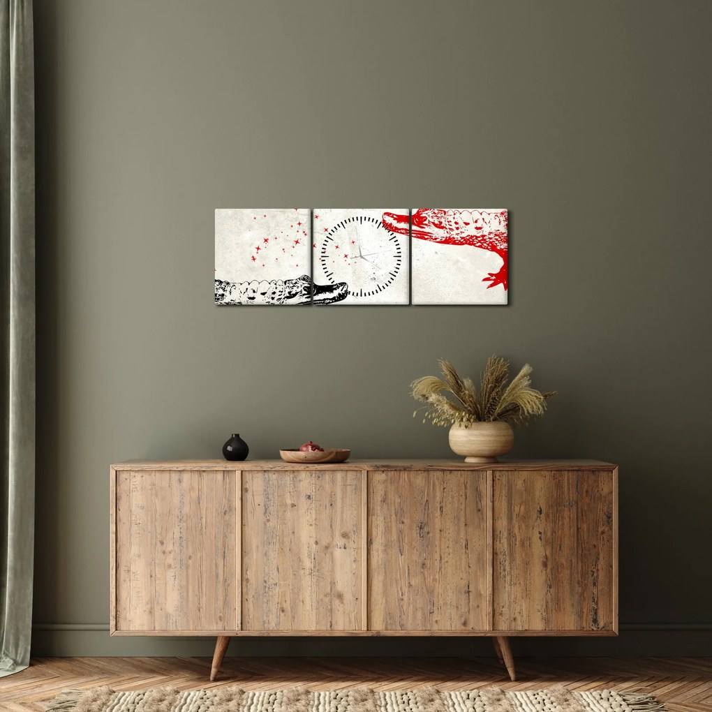 Obraz - Krokodíly (s hodinami) (90x30 cm)