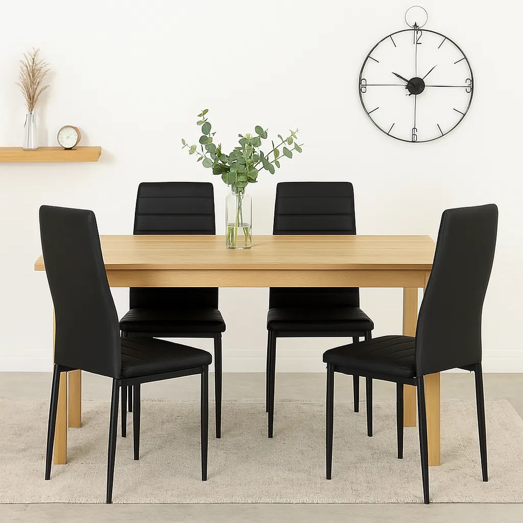 Noela Jedálenská stolička z umelej kože TINO čierna