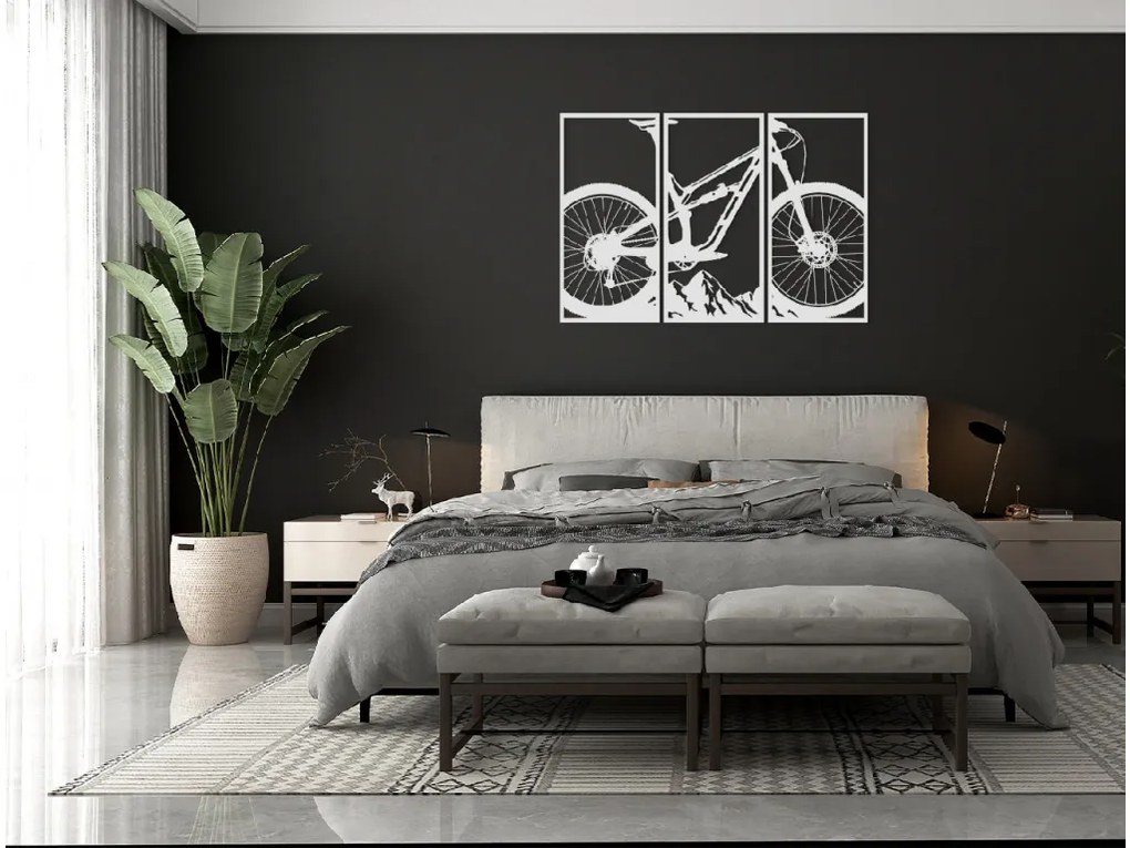 drevko 3-dielny obraz Bicykel Rozmer obrazu: 44 x 65,5 cm, Farba dekorácie: Čierna