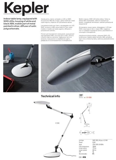 Redo 01-1036 - LED Stolná lampa KEPLER VEIOZA LED/6.5W/230V