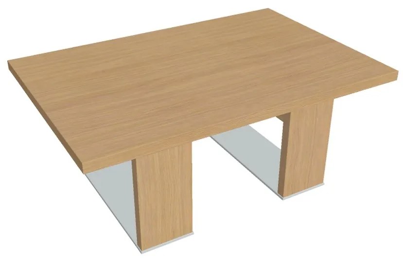 Konferenčný stolík Verno+ S 120 x 80 cm, dub svetlý / hnedá