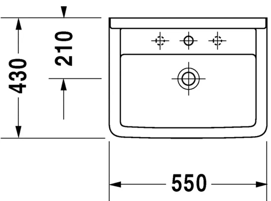 Duravit Starck 3 - Umývadlo 550x430 mm, biela 0300550000