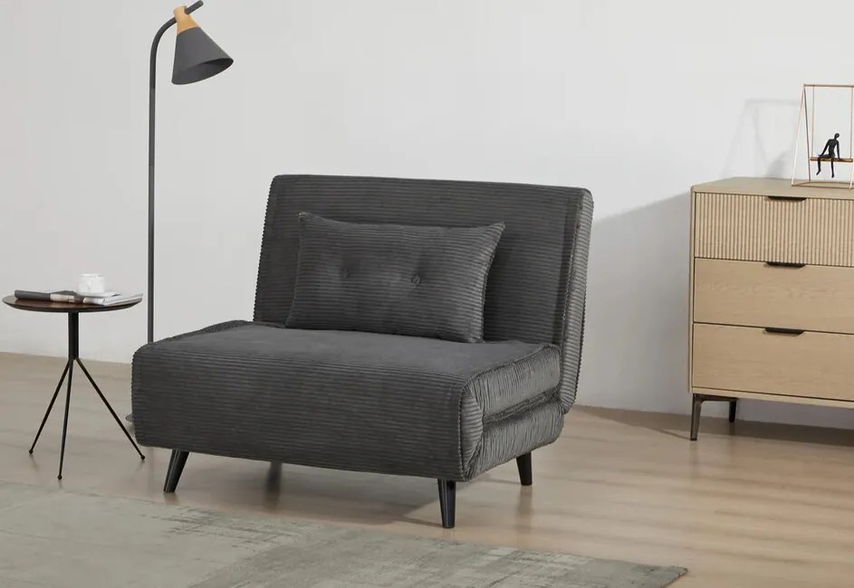 Multifunkčné polohovacie kreslo Mora menčester šedá 100cm