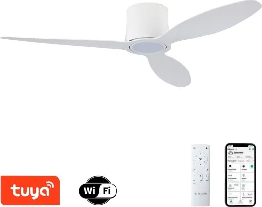 ZEVENTI - LED Stropný ventilátor VENTORA LED/24W/230V Wi-Fi Tuya biely + diaľkový ovládač