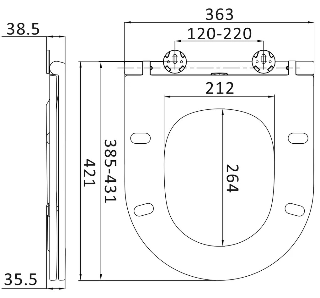 Toaletné sedadlo AM.PM Spirit 2.0 CSB7857WH s Microliftom, biele