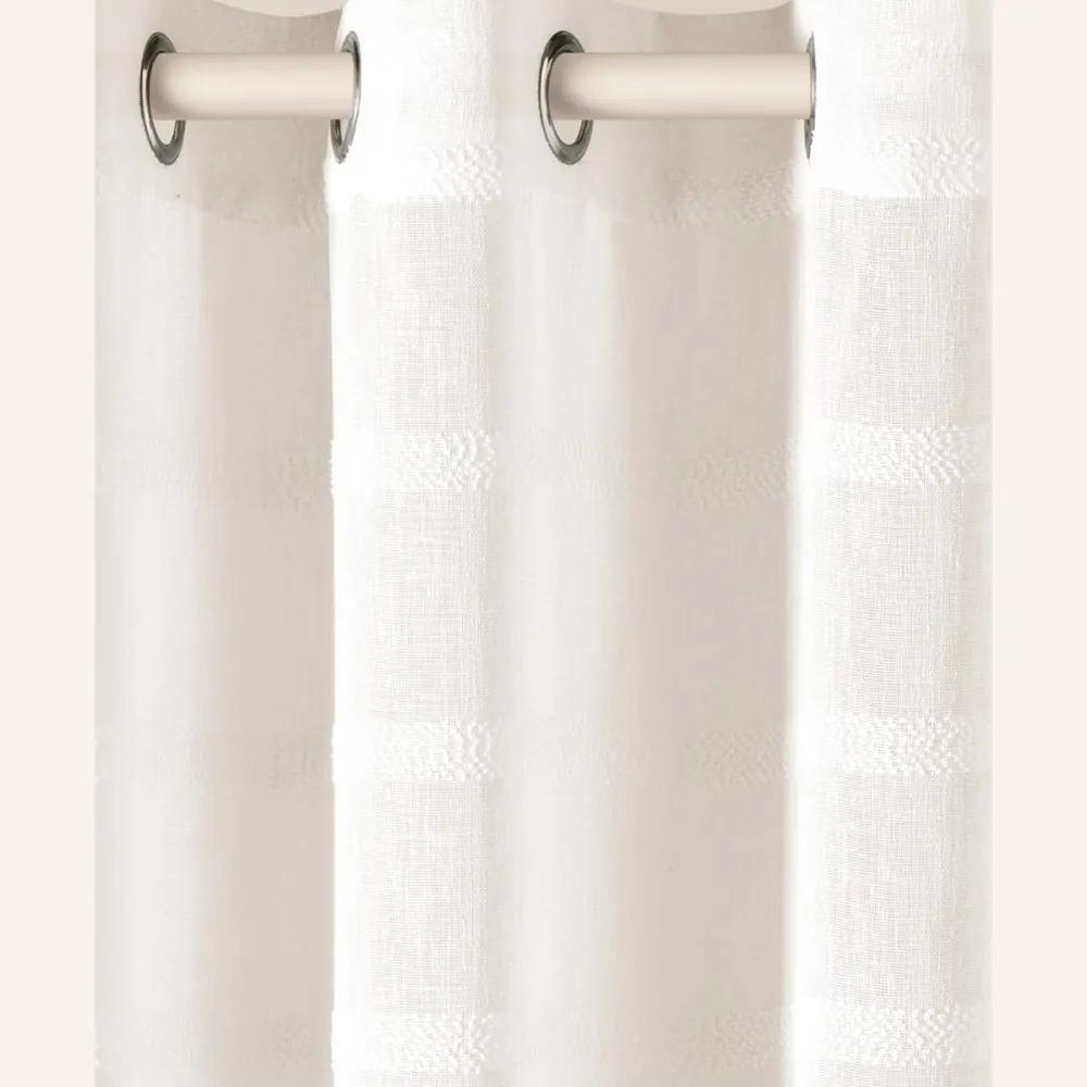 Jemne krémová záclona Maura so zavesením na kruhy 200 x 250 cm