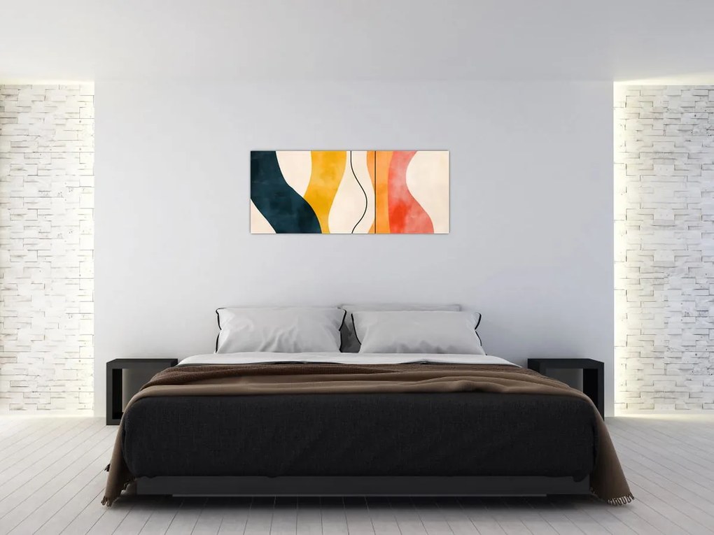 Obraz - Minimalistická farebná ilustrácia II. (120x50 cm)