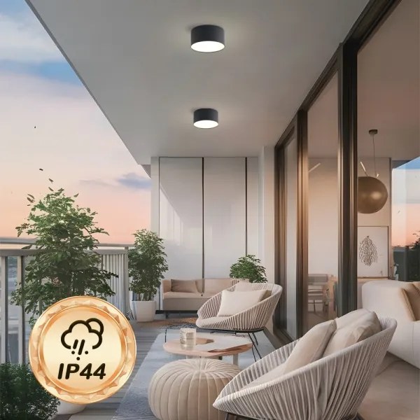 BRILAGI - LED Vonkajšie stropné svietidlo FORIS LED/14W/230V priemer 12 cm čierna IP44