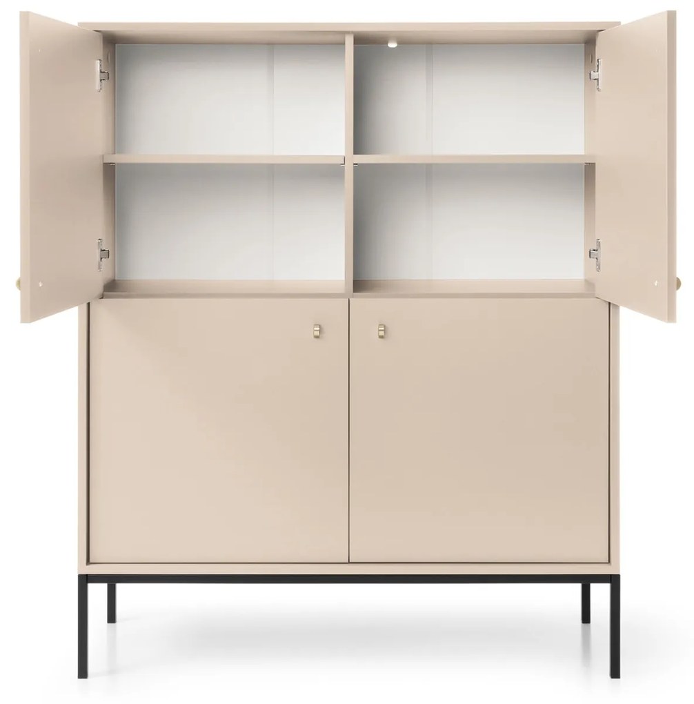 Komoda Mono II 104 cm béžová/čierna