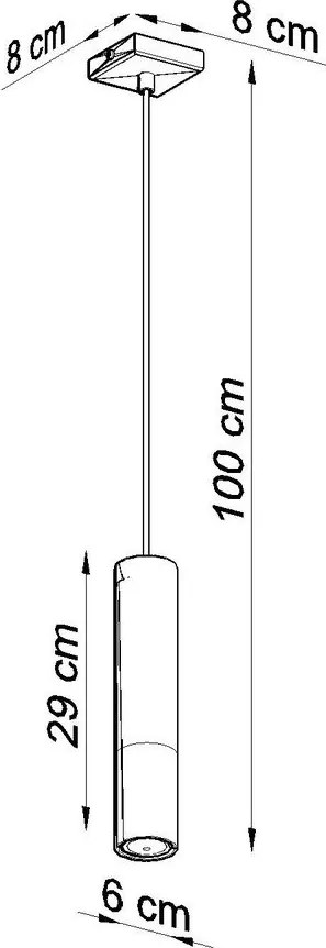 Čierne/v striebornej farbe kovové závesné svietidlo ø 8 cm Longbot – Sollux