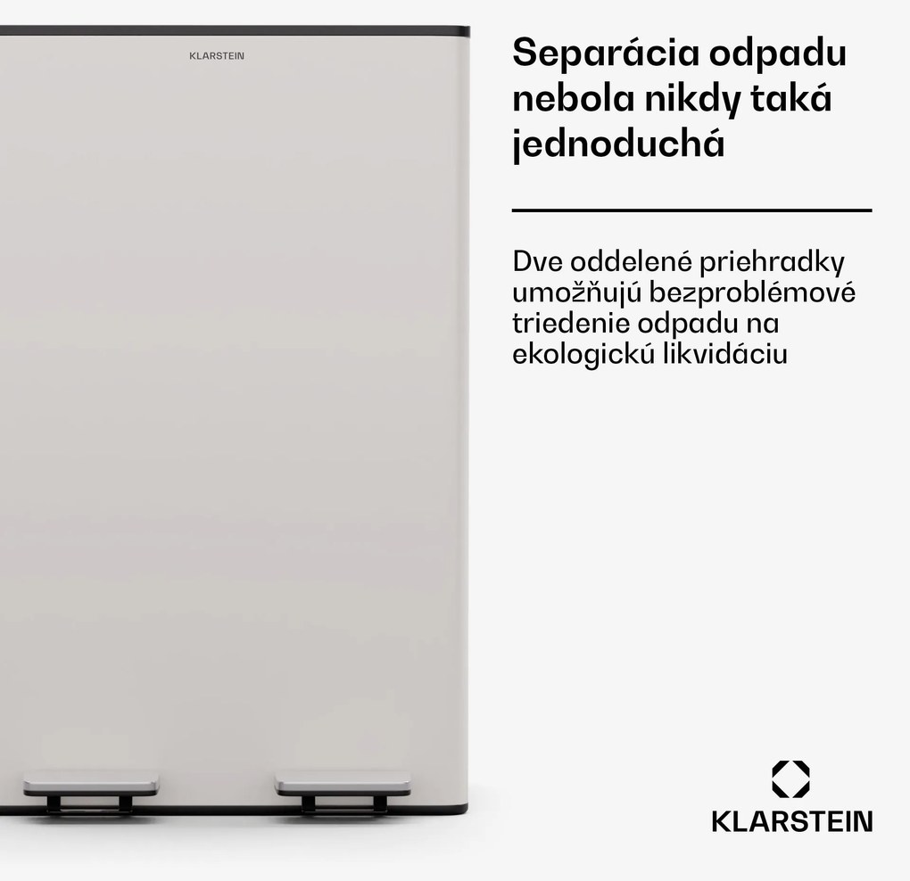 Klarstein EcoVista, odpadkový kôš s kompostérom, 60 l + 3 l/kôš + kompostér, Soft-Close