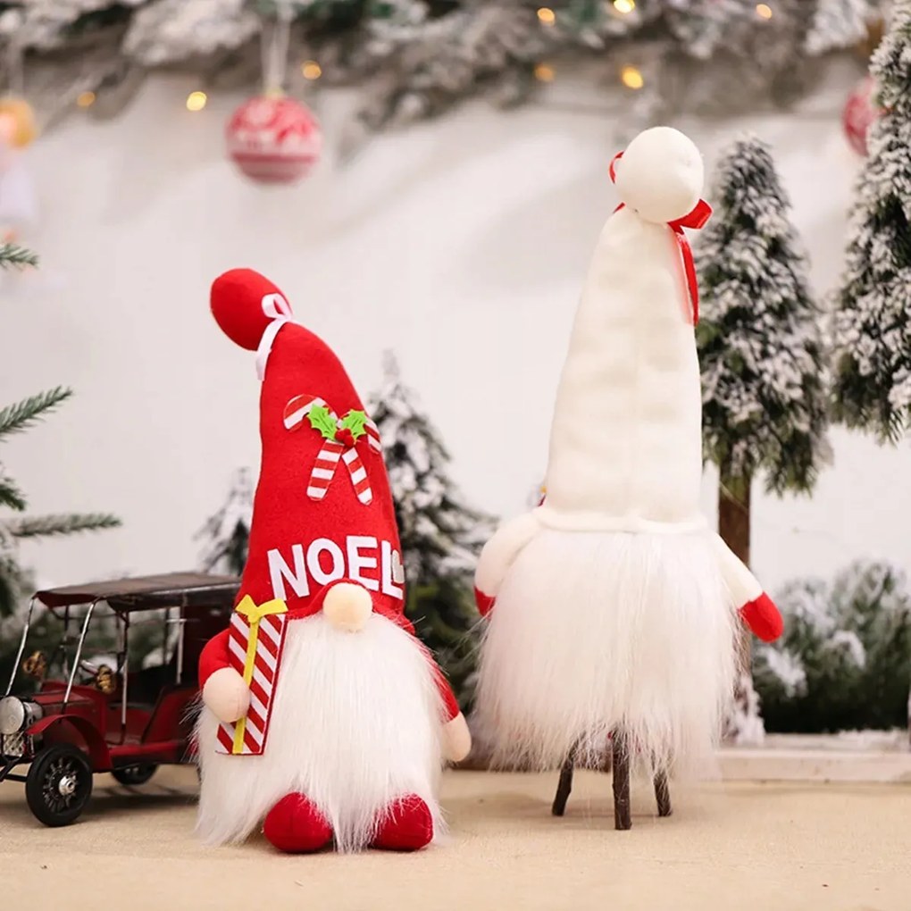 Vianočný LED škriatok 36 cm - "HO HO HO"